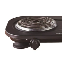 Brentwood Black 1,500 Watt Double Electric Burner