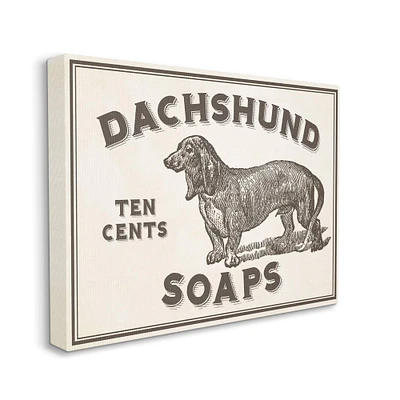 Stupell Industries Daschund Soap Vintage Canvas Wall Art