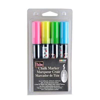 Marvy® Uchida Bistro Broad Tip Fluorescent 4 Color Chalk Marker Set