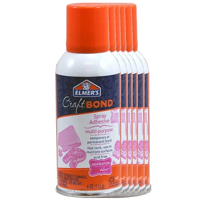4 Packs: 6 ct. (24 total) Elmer's® CraftBond® Multi-Purpose Spray Adhesive, 4oz.