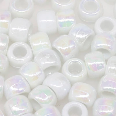 White AB Pony Beads by Creatology™, 6mm x 9mm