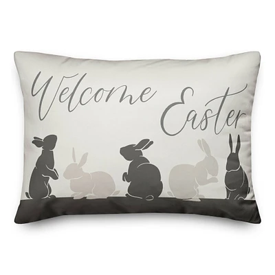 Welcome Easter Bunny Pillow 4 14" x 20" Throw Pillow