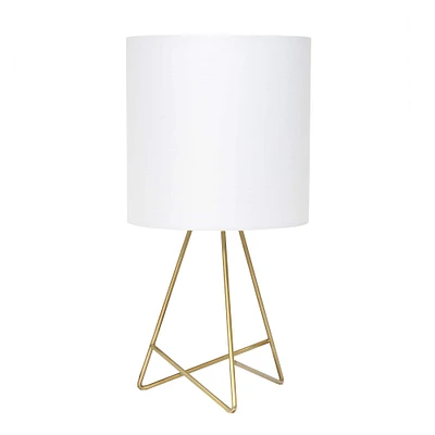 Simple Designs Gold & White Down to the Wire Table Lamp