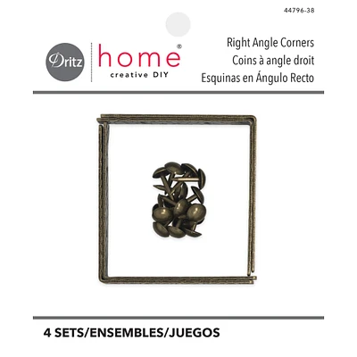 Dritz® Home Antique Brass Small Textured Right Angle Corners, 4 Sets