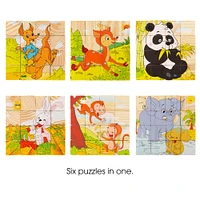 Toy Time Zoo Animals 6-in-1 Block Puzzle Set