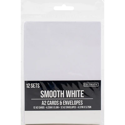 Colorbok® A2 Smooth White Cards & Envelopes, 12ct.