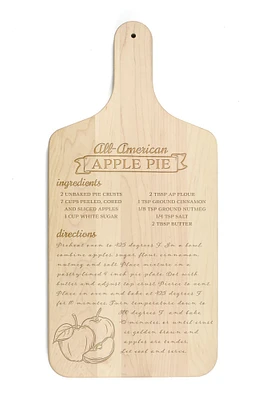 17" Family Apple Pie Recipe Maple Paddle Cutting Board