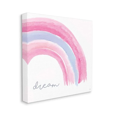 Stupell Industries Dream Text Pink & Purple Watercolor Rainbow Canvas Wall Art