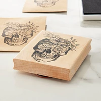 Inkadinkado® Floral Skull Wood Stamp