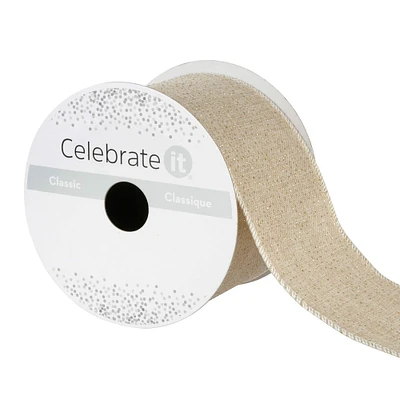 2.5" x 3yd. Linen Wired Ribbon by Celebrate It™ Classic