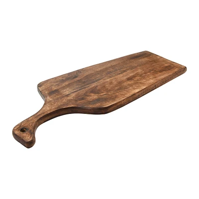 19" Espresso Finish Modern Mango Wood Cutting Board with Handle