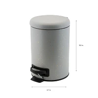 Elle Décor Gray Speckled Design 3 Liter Step Bin with Lid Trash Can