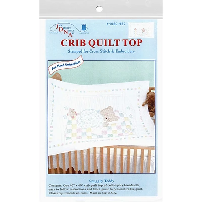 Jack Dempsey Snuggly Teddy Crib Quilt Top