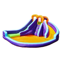 Salus Double Slide Water Park with Climbing Wall & Water Cannon