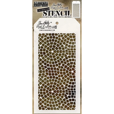 Stampers Anonymous Tim Holtz® Mosaic Layered Stencil, 4" x 8.5"