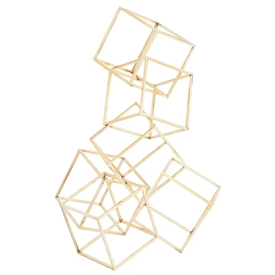 20" Gold Geometric Modern Sculpture