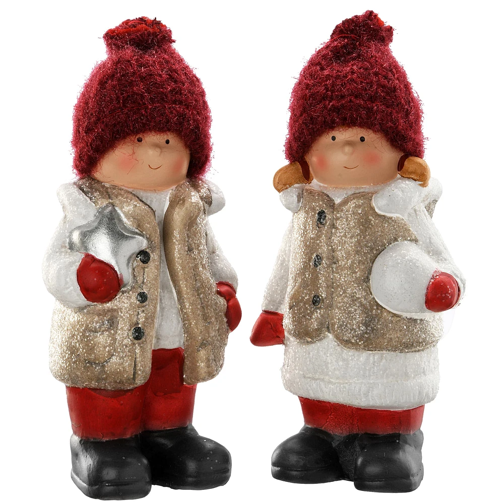 Children With Woolen Caps Set