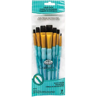 Royal & Langnickel® Crafter's Choice™ Black Taklon Shader Brush Variety Set