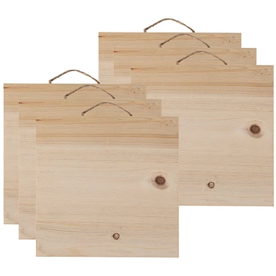 6 Pack: 10" x 10" Wood Square Plaque by Make Market®