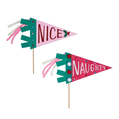 Naughty & Nice Pennant Craft Kit by Creatology™