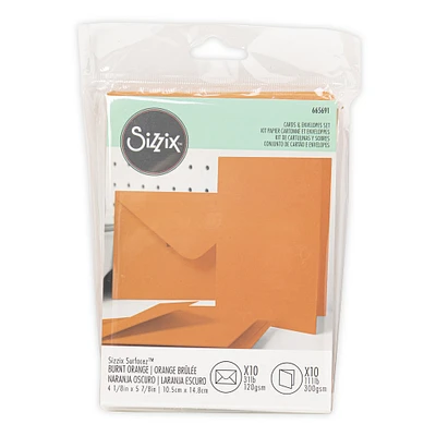 Sizzix® Surfacez™ A6 Burnt Orange Cards & Envelopes Set, 10ct.
