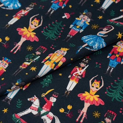 SINGER Christmas Nutcrackers on Navy Cotton Fabric