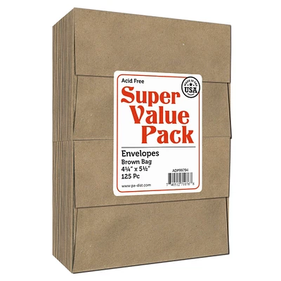 PA Paper™ Accents Super Value Brown Bag 4.25" x 5.5" Envelopes, 125ct.