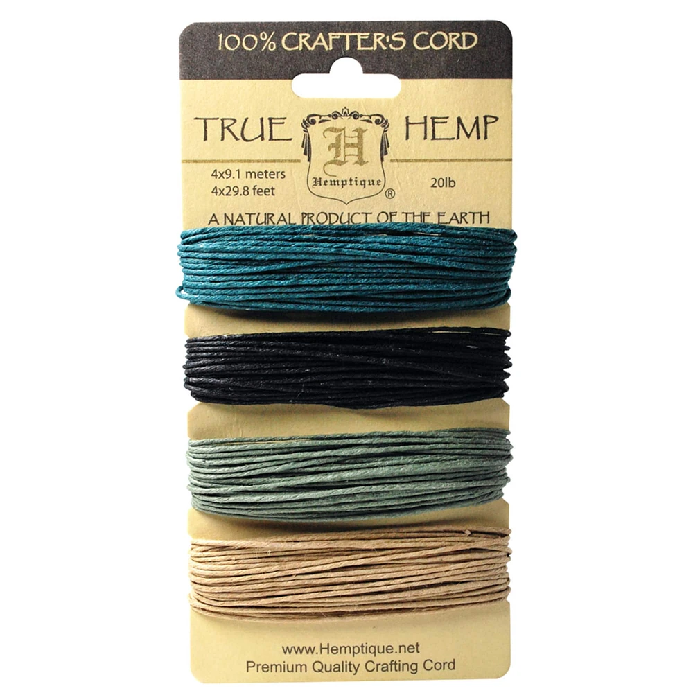 12 Packs: 4 ct. (48 total) Hemptique® 20lb. Camo Hemp Crafter's Cords