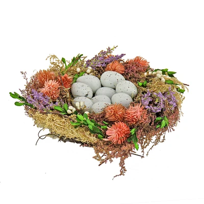 10" Flower & Egg Bird’s Nest Tabletop Accent