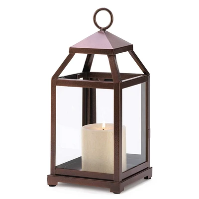 12" Rustic Bronze Contemporary Lantern