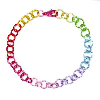 12 Pack: Rainbow Long & Short Charm Bracelet by Bead Landing™