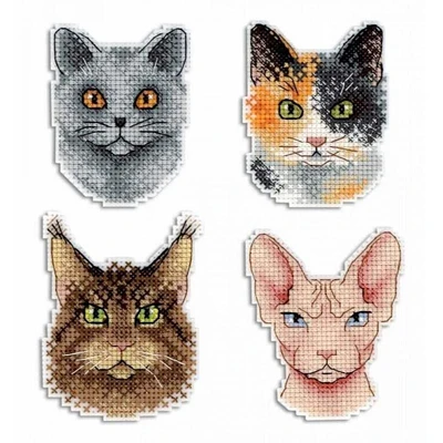 MP Studia Who Said Meow? Magnets Plastic Canvas Counted Cross Stitch Kit