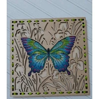 MP Studia Butterfly Cross Stitch on Wood Kit