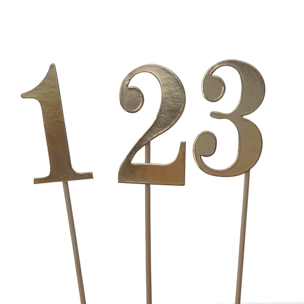 Style Me Pretty Gold Die Cut Wedding Table Numbers