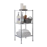 Organize It All 28" Metro Chrome 3-Tier Freestanding Shelving Tower