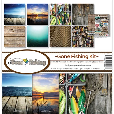 Reminisce Collection Kit 12"X12"-Gone Fishing