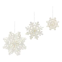 Cream Paper Snowflake Ornament Set