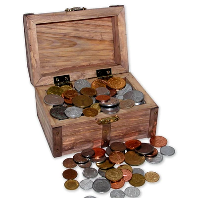 Treasure Chest of Coins From Around the World