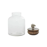 Clear Glass Decorative Jar Set