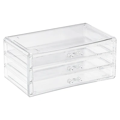 6 Pack: Cecilia Tech 9.5" Clear Stackable 3 Slim Drawer Jewelry Box