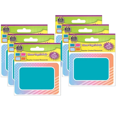 Teacher Created Resources Colorful Vibes Name Tags/Labels, 6 packs of 36