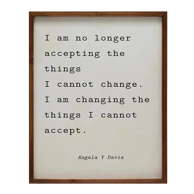 Angela Davis Quote Wood Framed Wall Sign
