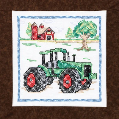 Janlynn® Tractor Stamped Cross Stitch Quilt Blocks