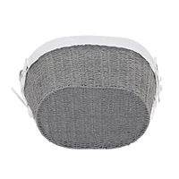 Household Essentials Gray Wicker Lined Laundry Basket