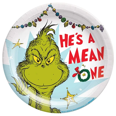 7" Christmas The Grinch Paper Plates, 32ct.