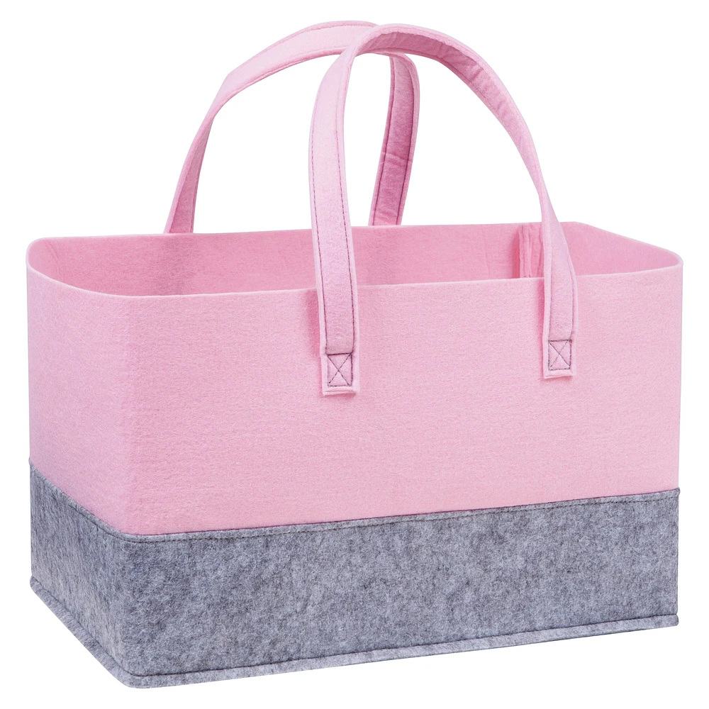 Sammy & Lou® Ice Pink & Light Gray Felt Essential Storage Tote