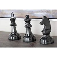 CosmoLiving by Cosmopolitan Dark Gray Chess Sculpture Set