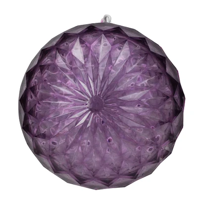 6" Purple LED Christmas Crystal Sphere Hanging Outdoor Décor