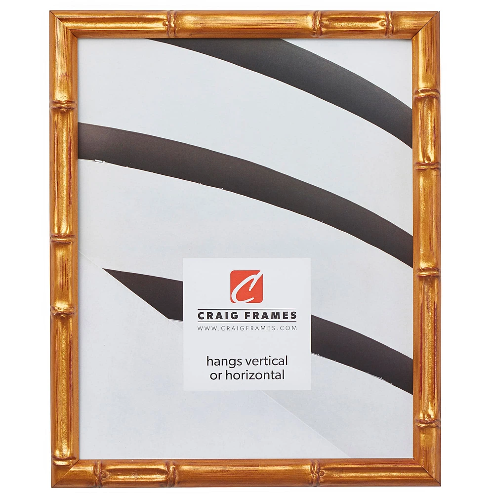 Craig Frames Vintage Bamboo Brushed Gold Picture Frame