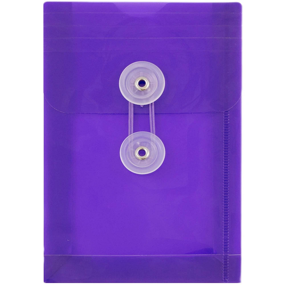 JAM Paper 4.25" x 6.25" Plastic Button & String Tie Closure Envelopes